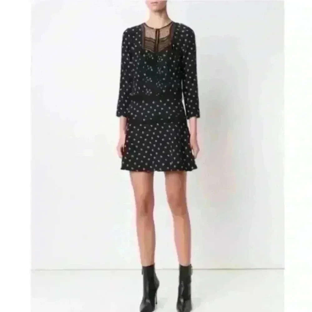 Veronica Beard Jasmine Lace Inset Boho Dress -Size 6